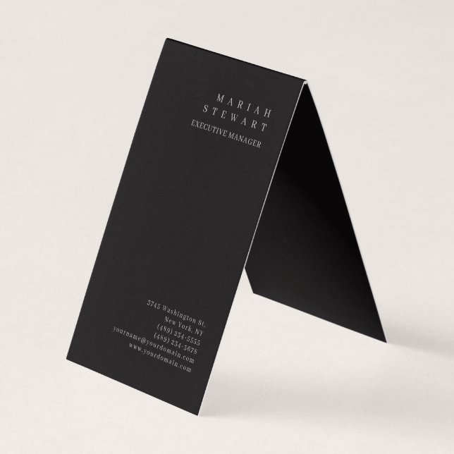 Natt Svart Minimalistisk Elegant Modern Enkel Visitkort (Framsida)