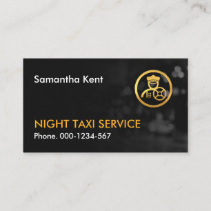 Natt Taxi City Ljus Bokeh Visitkort