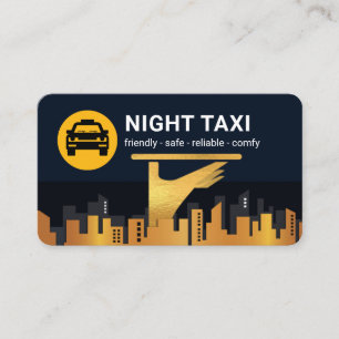 Natt Taxibil Service Stadssiluett Visitkort
