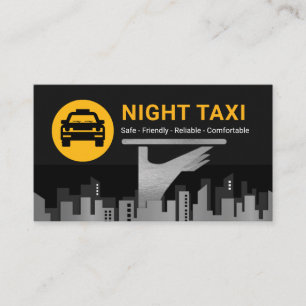 Natt Taxibilservice Stadssilhuett Visitkort