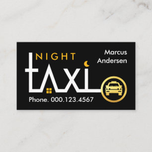 Natt Taxilinje Riktning Linje Visitkort