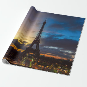 Natt till dag över Eiffel torn från Trocadero Presentpapper