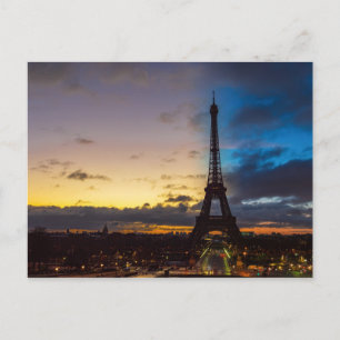 Natt till dag över Eiffel torn från Trocadero Vykort