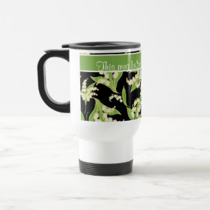 Nätt travel mug: Liljekonvaljer svart Resemugg