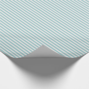 Nätt tunna mint- och vitrandar presentpapper