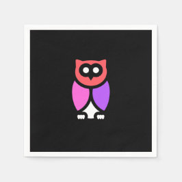 Natt Uggla, vacker Rosa och rött, Abstrakt pop Art Pappersservett