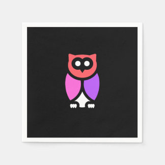 Natt Uggla, vacker Rosa och rött, Abstrakt pop Art Pappersservett