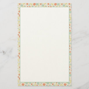Nätt vårblommigt brevpapper