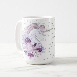 Nätt vattenfärgUnicornDuo Kaffemugg