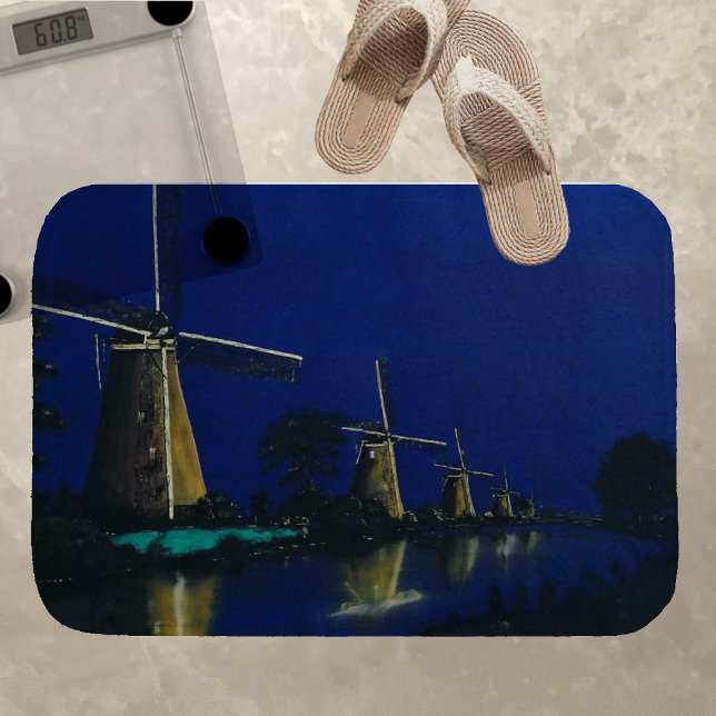 Natt vid Kinderdijk Badrumsmatta (Skapare uppladdad)