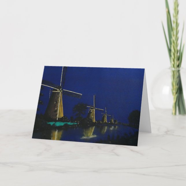 Natt vid Kinderdijk Kort (Framsida)