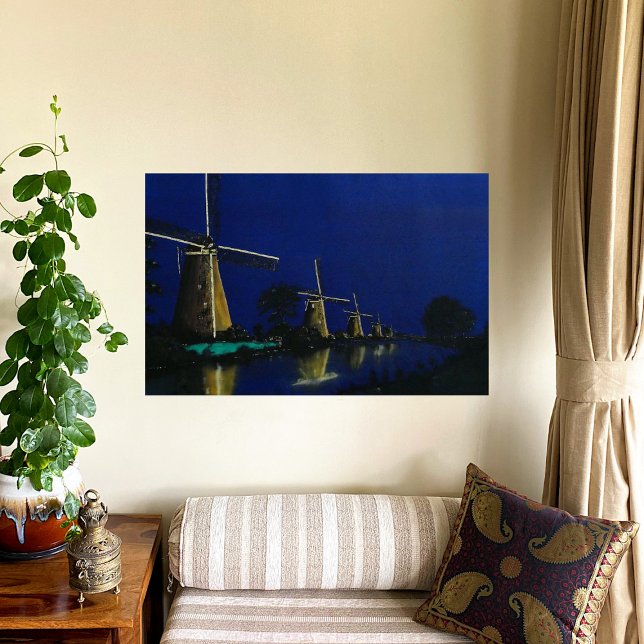 Natt vid Kinderdijk Poster (Skapare uppladdad)