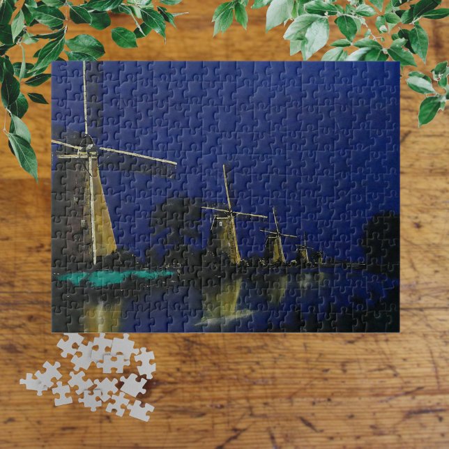Natt vid Kinderdijk Pussel (Skapare uppladdad)