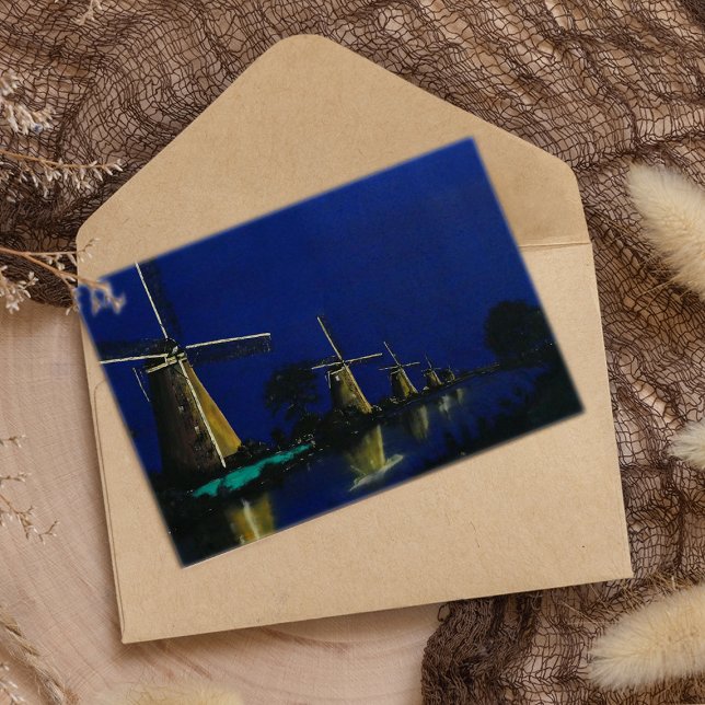 Natt vid Kinderdijk Vykort (Skapare uppladdad)