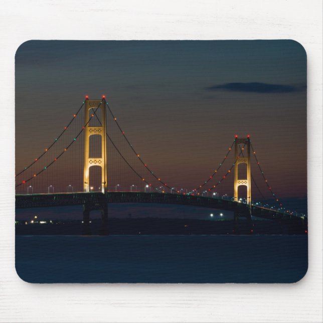 Natt vid Mackinac Bridge Musmatta (Framsidan)