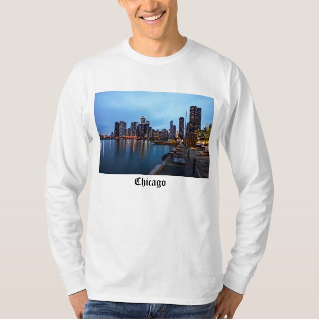 Natt vid Navy Pier T Shirt (Framsida)