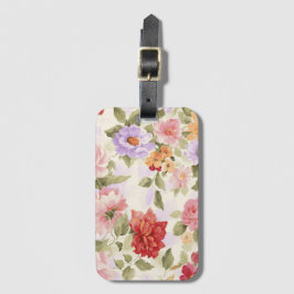 nätt vintage färgad blommigt bagagebricka