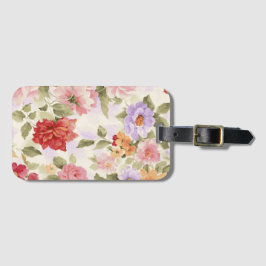 nätt vintage färgad blommigt bagagebricka