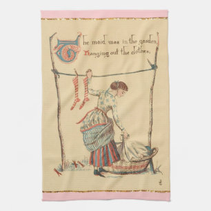 Nätt vintagedam kökshandduk