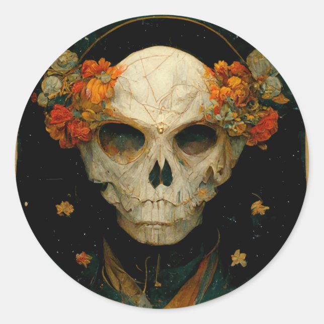 Natt Warlock Fantasy Runt Klistermärke (Framsida)