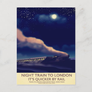 Nattåg till London. Vykort