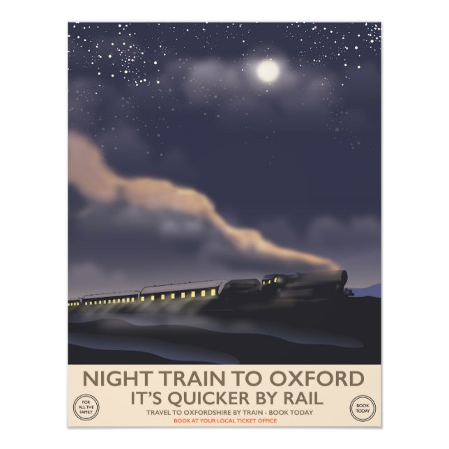 Nattåg till Oxford Fototryck (Framsidan)