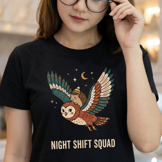 Nattarbetande grupp Uggla och Igelkott T Shirt