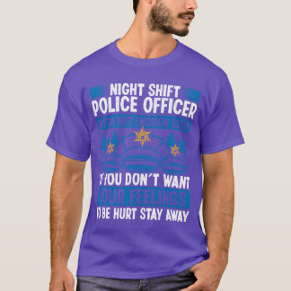 Nattarbetande polisman hatt bil polispresent t shirt