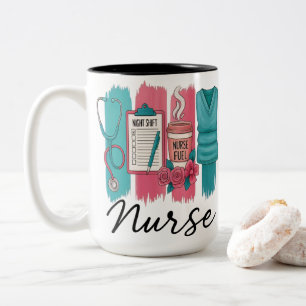 Nattarbetande Sjuksköterska Bränsle Kaffe Urklipp Två-Tonad Mugg