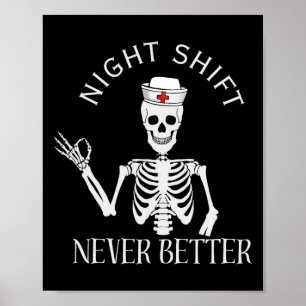 Nattarbetande sjuksköterska Icu Rn Er Cvicu Nicu E Poster