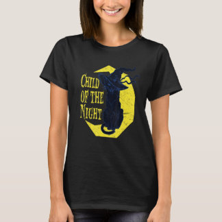 Nattbarn Häxa Katt Halloween Häxkonst  T Shirt