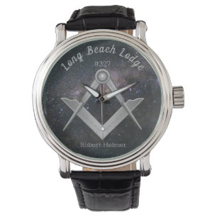 Nattbevakning av Himlar Masonic-symbolen Monogramm Armbandsur