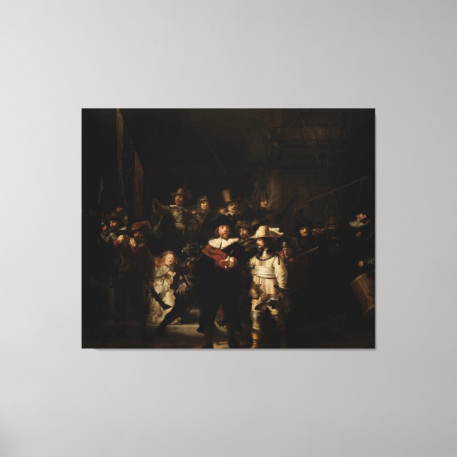 Nattbevakning av Rembrandt Canvastryck (Framsida)