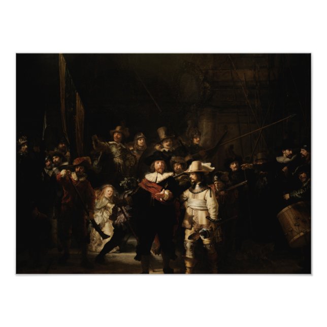 Nattbevakning av Rembrandt Fototryck (Framsidan)