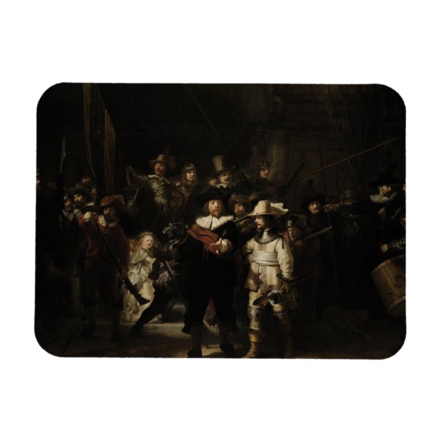 Nattbevakning av Rembrandt van Rijn Magnet (Horisontell)