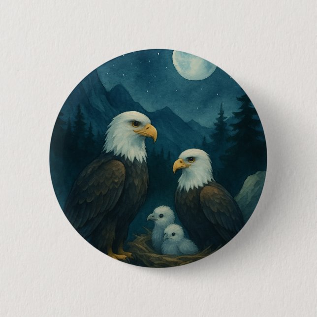 Nattbevakning - Eagle-familjen under stjärnorna Knapp (Framsida)