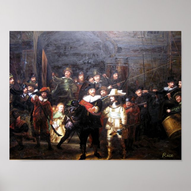 Nattbevakning - Rembrandt Poster (Framsidan)