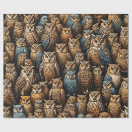 Nattbevakning: Uggla Gathering Mönster Presentpapper