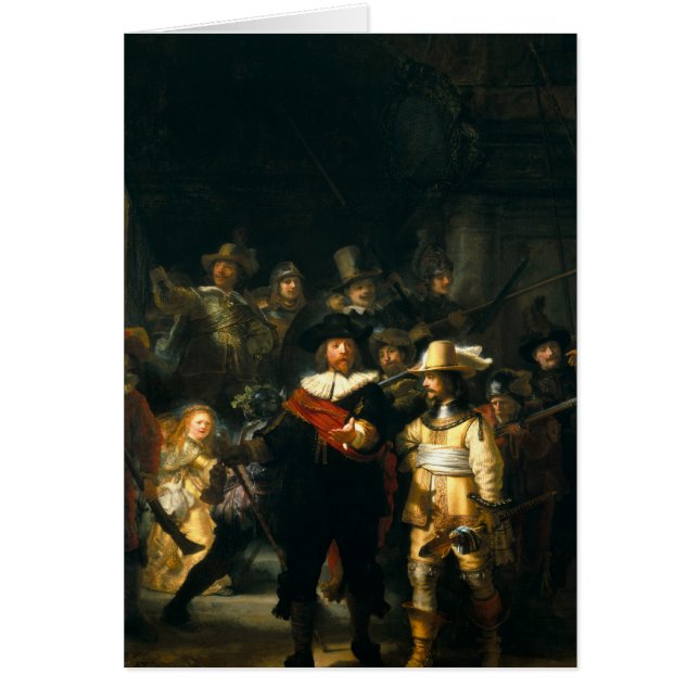 Nattbevakningen - Rembrandt Hälsningskort (Framsidan)