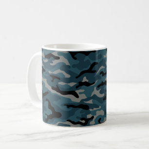 Nattblå Camo Camouflage Kaffemugg