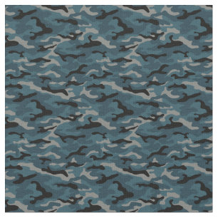 Nattblå Camo Camouflage Tyg