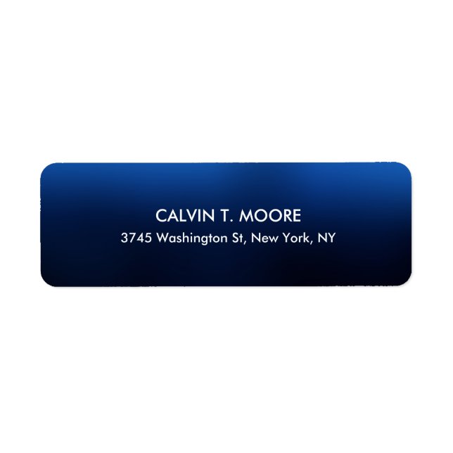 Nattblå Speciell Professionell Returadress Etikett (Framsidan)