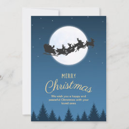 Nattblått enkelt Jultomten Sled God jul Inbjudningar