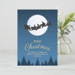 Nattblått enkelt Jultomten Sled God jul Inbjudningar