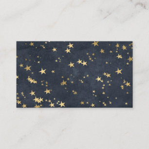 Nattblått Himlar Golden Stars Astrology Grått Bl Visitkort