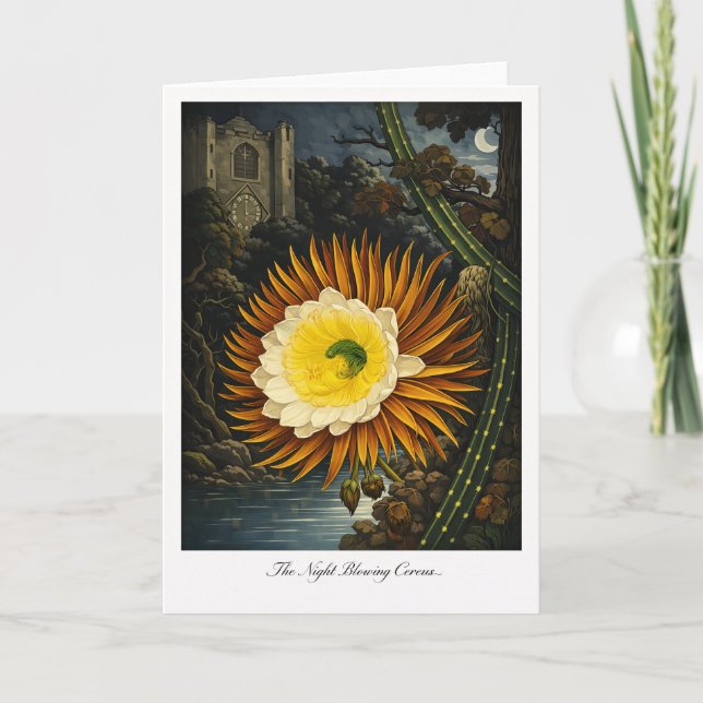 Nattblommande Cereus — Modern botanisk tolkning Kort (Framsida)