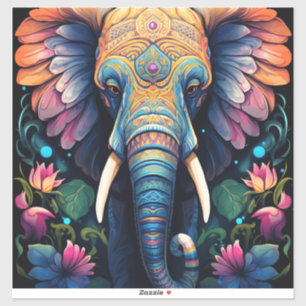 Nattblommande Mandala Elefant Klistermärken