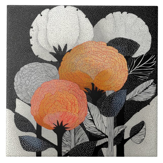 Nattblomning på den röda planeten #2 kakelplatta (Framsidan)