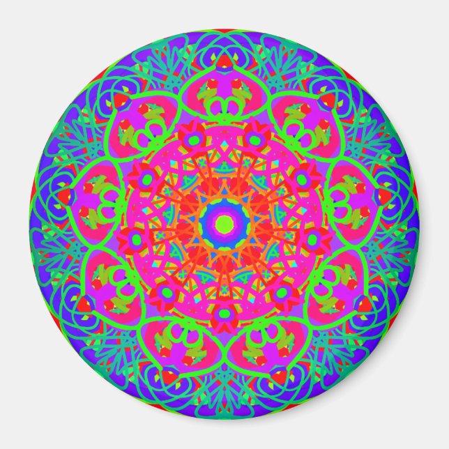 Nattblooming Flower Mandala Stil Magnet (Framsidan)