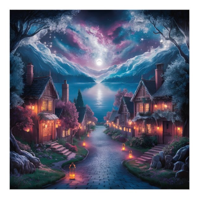 Nattbyn - Julgecka med Fototryck (Framsidan)